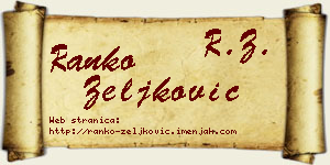 Ranko Zeljković vizit kartica